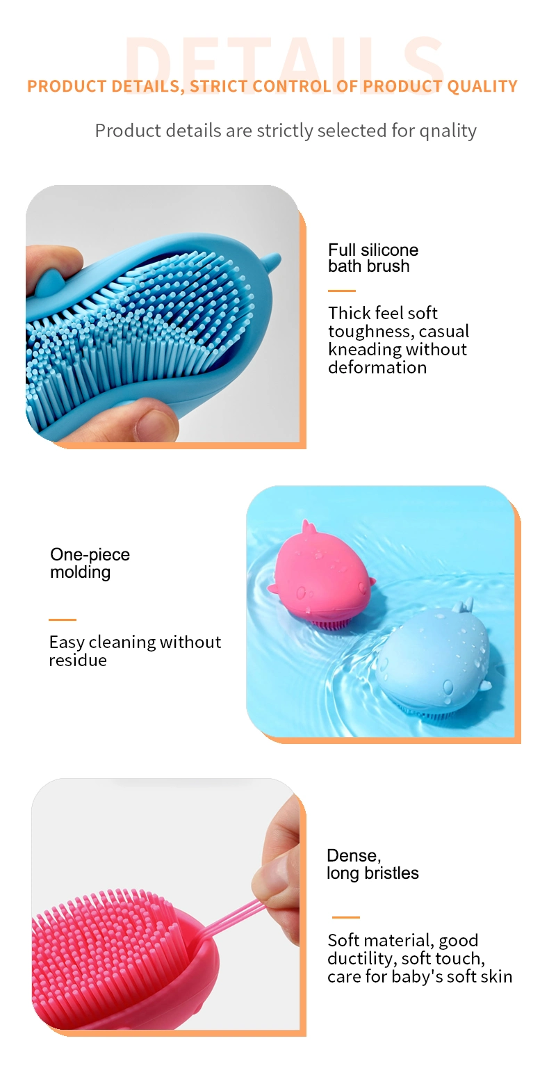 Soft Silicone Baby Head Shampoo Massage Brush Scalp Massage Brush Hair Washing Comb Body Bath Brush Baby Bath Hair Products Massage Brush Tools