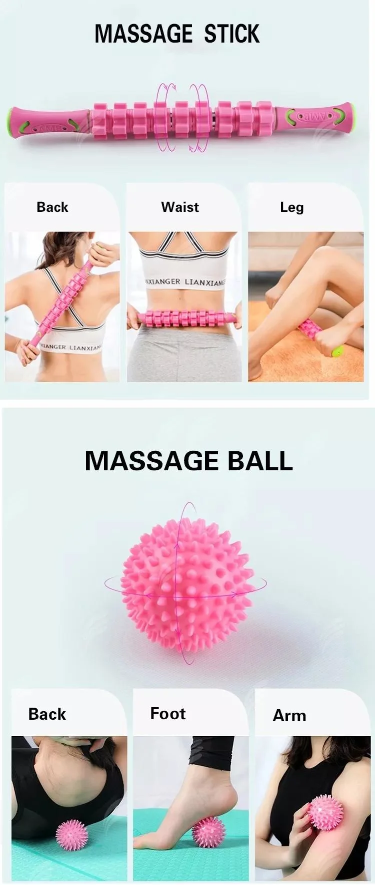 Jointop Fashionable Yoga Style Roller Body Muscle Massage Stick